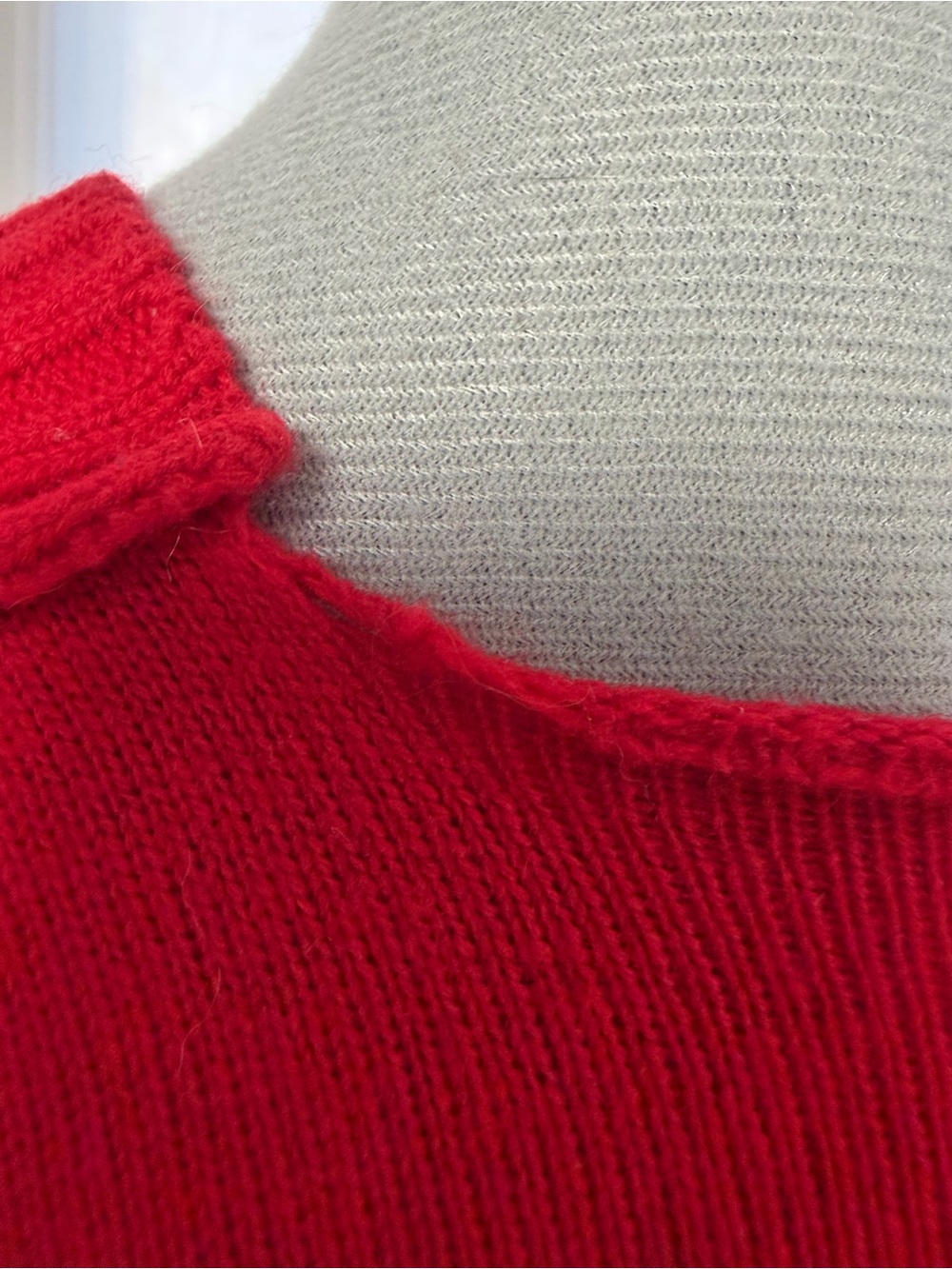 Comme des Garcons Tao VTG Wool Ruffle Cropped Cardigan, red, M, GUC - Picture 12 of 16